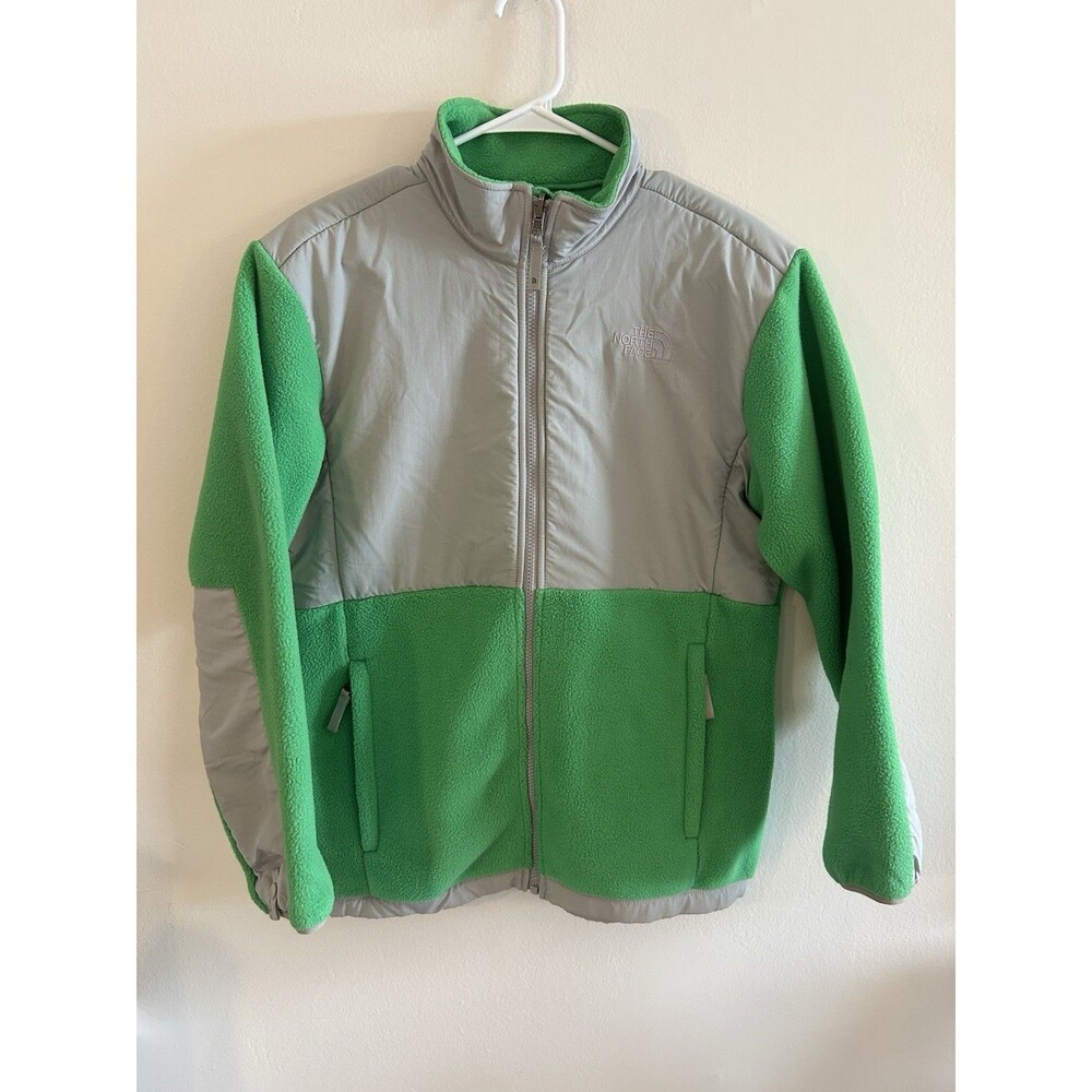 THE NORTH FACE DENALI JACKET Girls Size XL Green Gray SRP $109